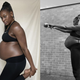 Retired British track and field athlete Perri Edwards at 29 weeks pregnant.
